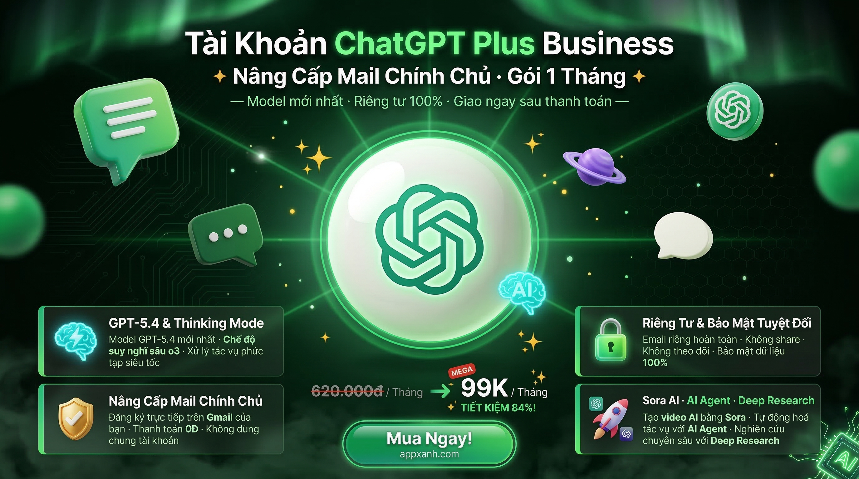 Tài Khoản ChatGPT Plus Business 1 Tháng Nâng Chính Chủ